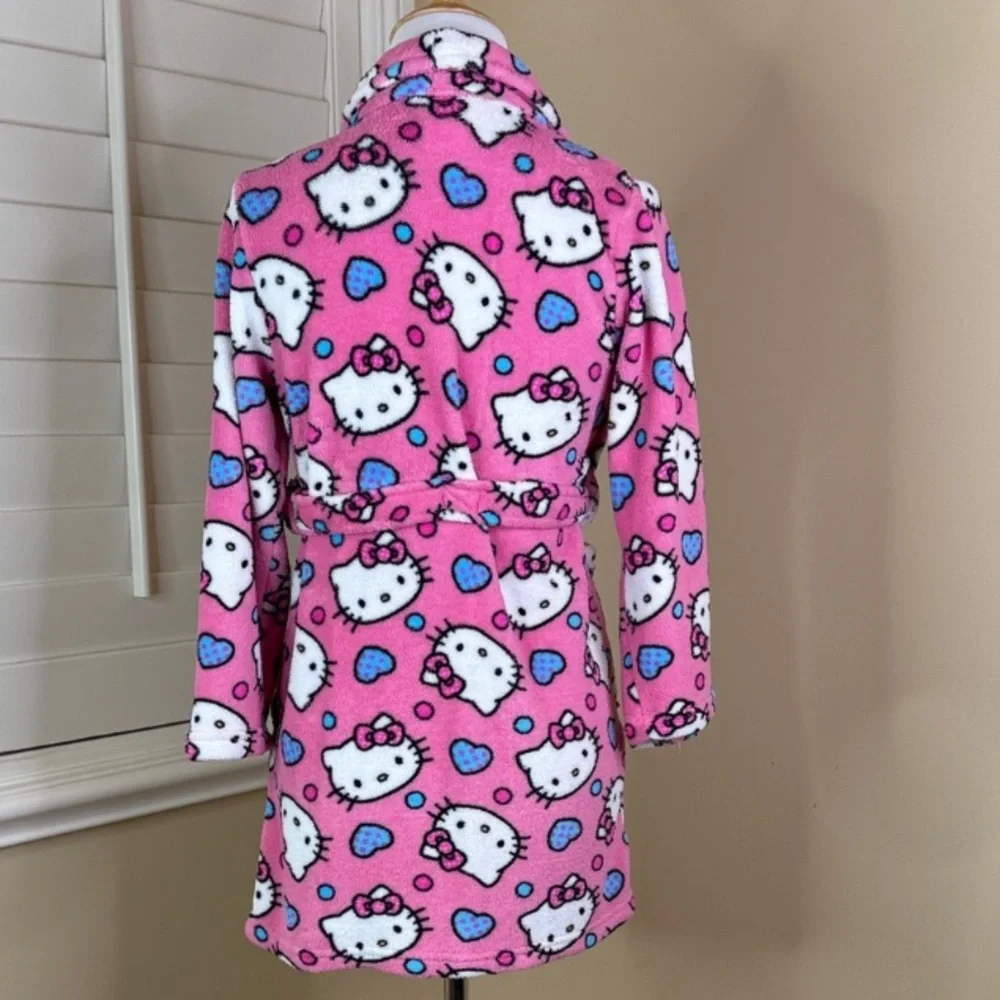 Kids Hello Kitty Pink Bath Robe Toddler Little Girls Pajamas Size 4 *fits 3-6yrs